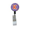 Carolines Treasures Letter K Football Green, Blue and Orange Retractable Badge Reel CJ1083-KBR